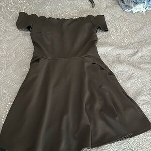 BDarlin black off shoulder dress with scalloped edges. Junior size 9